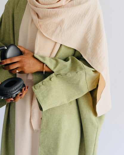 YUSRA - BISHT STYLE IN ARMY GREEN